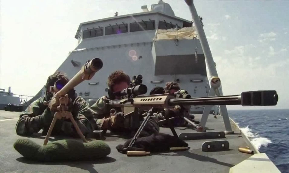 Shooting from a ship onto another boat is not an easy task.