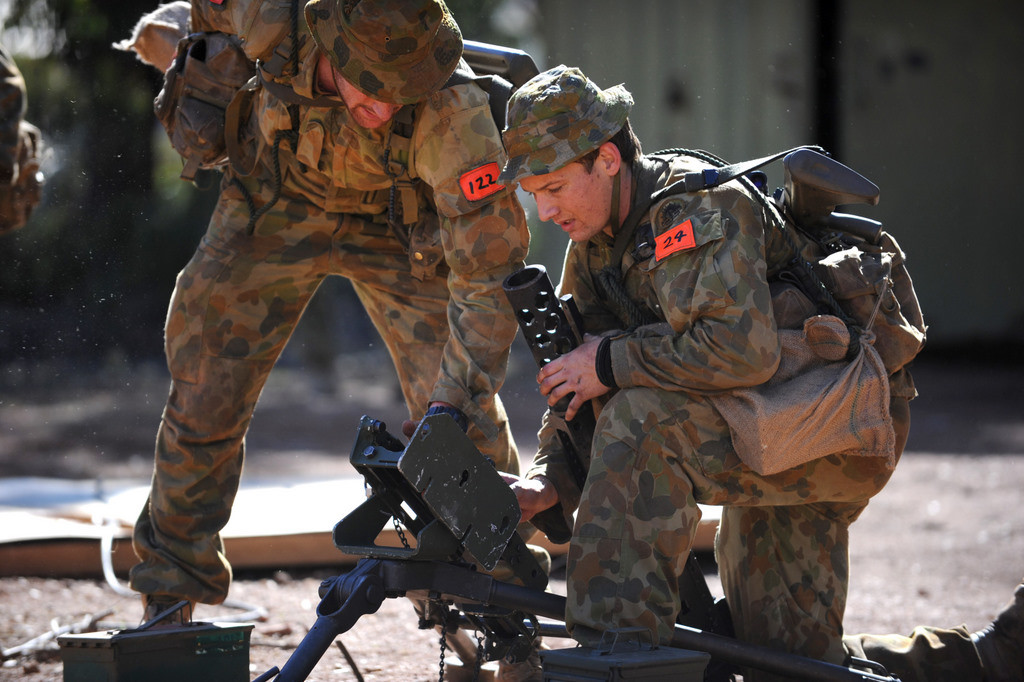 Special Air Service Regiment selection course candidates take part in team building exercises. Photo: LAC Leigh Cameron