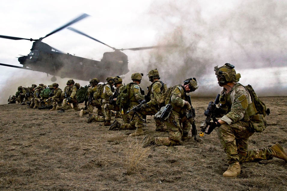 U.S. Army Rangers, assigned to 2nd Battalion 75th Ranger Regiment, prepare for extraction from their objective during Task Force Training on Fort Hunter Liggett, Calif., Jan. 30, 2014. Rangers constantly train to maintain their tactical proficiency. (U.S. Army photo by Spc. Steven Hitchcock.